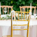 Maxbell Wedding Chair Back Decoration Wedding Ceremony Aisle Decoration for Birthday White