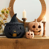 Maxbell Handwoven Pumpkin Candle Holder Living Room Party Home Desk Storage Ornament