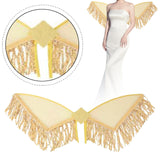 Maxbell Sequin Tassel Wing Fringed Fairy Wing for Festival Masquerade Party Supplies Gold