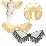 Maxbell Sequin Tassel Wing Fringed Fairy Wing for Festival Masquerade Party Supplies Gold