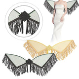 Maxbell Sequin Tassel Wing Fringed Fairy Wing for Festival Masquerade Party Supplies Gold