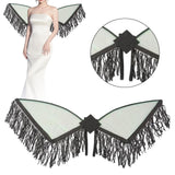 Maxbell Sequin Tassel Wing Fringed Fairy Wing for Festival Masquerade Party Supplies Black