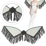 Maxbell Sequin Tassel Wing Fringed Fairy Wing for Festival Masquerade Party Supplies Black