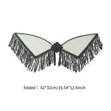 Maxbell Sequin Tassel Wing Fringed Fairy Wing for Festival Masquerade Party Supplies Black