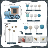 Maxbell 18 Pieces Train Cake Topper Creative for Baby Shower Boys Girls Celebrations