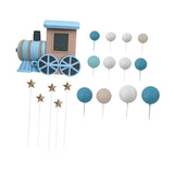 Maxbell 18 Pieces Train Cake Topper Creative for Baby Shower Boys Girls Celebrations