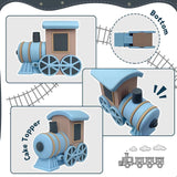 Maxbell 18 Pieces Train Cake Topper Creative for Baby Shower Boys Girls Celebrations