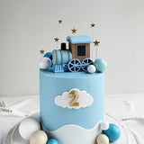 Maxbell 18 Pieces Train Cake Topper Creative for Baby Shower Boys Girls Celebrations