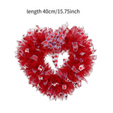 Heart Wreath Versatile Front Door Decoration for Engagement Celebration Wall Style D