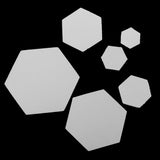 Maxbell 200Pcs Hexagon English PAPER PIECING Quilting Templates White 26mm 42mm