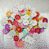 Maxbell 150Pcs Daisy Flower Wooden 2-holes Buttons for Crafts Scrapbooking 20mm 25mm
