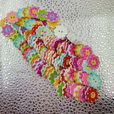 Maxbell 150Pcs Daisy Flower Wooden 2-holes Buttons for Crafts Scrapbooking 20mm 25mm
