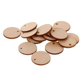 Maxbell 150 Pieces Round Unfinished Wood Pieces with Hole for DIY Crafts 50mm 30mm