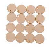 Maxbell 150 Pieces Round Unfinished Wood Pieces with Hole for DIY Crafts 50mm 30mm