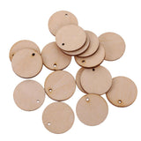 Maxbell 150 Pieces Round Unfinished Wood Pieces with Hole for DIY Crafts 50mm 30mm