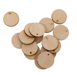 Maxbell 150 Pieces Round Unfinished Wood Pieces with Hole for DIY Crafts 50mm 30mm