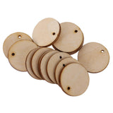 Maxbell 150 Pieces Round Unfinished Wood Pieces with Hole for DIY Crafts 50mm 30mm