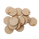 Maxbell 150 Pieces Round Unfinished Wood Pieces with Hole for DIY Crafts 50mm 30mm