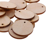 Maxbell 150 Pieces Round Unfinished Wood Pieces with Hole for DIY Crafts 50mm 30mm