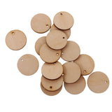 Maxbell 150 Pieces Round Unfinished Wood Pieces with Hole for DIY Crafts 50mm 30mm