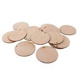 Maxbell 150 Pieces Round Unfinished Wood Pieces with Hole for DIY Crafts 50mm 30mm