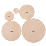 Maxbell 150 Pieces Round Unfinished Wood Pieces with Hole for DIY Crafts 50mm 30mm
