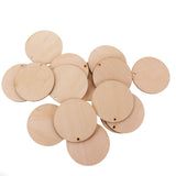 Maxbell 150 Pieces Round Unfinished Wood Pieces with Hole for DIY Crafts 50mm 30mm