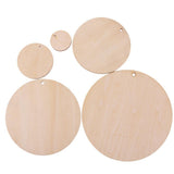 Maxbell 150 Pieces Round Unfinished Wood Pieces with Hole for DIY Crafts 50mm 30mm