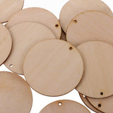 Maxbell 150 Pieces Round Unfinished Wood Pieces with Hole for DIY Crafts 50mm 30mm