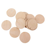 Maxbell 150 Pieces Round Unfinished Wood Pieces with Hole for DIY Crafts 50mm 30mm