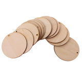 Maxbell 150 Pieces Round Unfinished Wood Pieces with Hole for DIY Crafts 50mm 30mm
