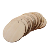 Maxbell 150 Pieces Round Unfinished Wood Pieces with Hole for DIY Crafts 50mm 30mm