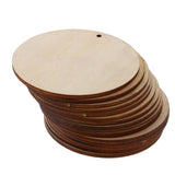 Maxbell 150 Pieces Round Unfinished Wood Pieces with Hole for DIY Crafts 50mm 30mm