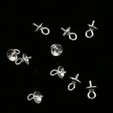 Maxbell 20Pieces Sterling Silver 925 Pendant Clasp Pearl Bail Pins Connector 4mm 5mm - Aladdin Shoppers