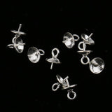 Maxbell 20Pieces Sterling Silver 925 Pendant Clasp Pearl Bail Pins Connector 4mm 5mm - Aladdin Shoppers