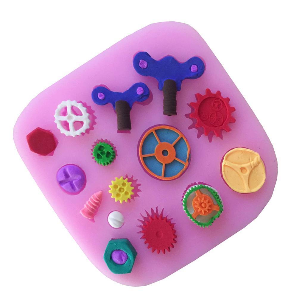 Maxbell Gear Screws Shape Silicone Fondant Cake Mould Sugar Craft Decorating Mold Cake Modeling Tools
