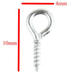 Maxbell Maxbell 100pcs Silver Screw Eye Pin Findings For Clay Jewelry Resin Bead 10x4mm Hoop