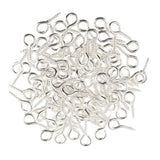 Maxbell 100pcs Silver Screw Eye Pin Findings For Clay Jewelry Resin Bead 10x4mm Hoop - Aladdin Shoppers