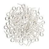 Maxbell 100pcs Silver Screw Eye Pin Findings For Clay Jewelry Resin Bead 10x4mm Hoop - Aladdin Shoppers