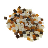 Maxbell 500Pieces Vitreous Glass Mosaic Tiles for Arts DIY Crafts Light Orange&Brown