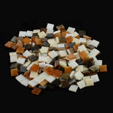 Maxbell 500Pieces Vitreous Glass Mosaic Tiles for Arts DIY Crafts Light Orange&Brown