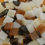 Maxbell 500Pieces Vitreous Glass Mosaic Tiles for Arts DIY Crafts Light Orange&Brown