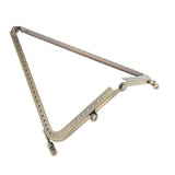 Bronze L Shaped Metal Purse Bag Making Frames with Kiss Clasps  16.5x9.5cm