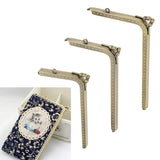 Maxbell 2Pcs Bronze L Shaped Metal Purse Bag Making Frames with Kiss Clasps