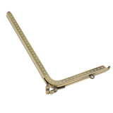 Maxbell 2Pcs Bronze L Shaped Metal Purse Bag Making Frames with Kiss Clasps