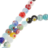 Wholesale Mix Colors Millefiori Flower Lampwork Glass Round Beads Loose Spacer Beads DIY Accessories 6mm