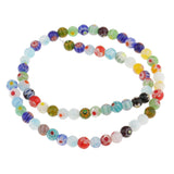 Wholesale Mix Colors Millefiori Flower Lampwork Glass Round Beads Loose Spacer Beads DIY Accessories 6mm