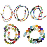 Wholesale Mix Colors Millefiori Flower Lampwork Glass Round Beads Loose Spacer Beads DIY Accessories 6mm