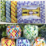 Maxbell 390 Piece Multicolor Square Vitreous Glass Mosaic Tiles Tessera for DIY Crafts 10x10mm - Aladdin Shoppers