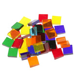 250 Pieces Square Shape Mixed Color Clear Glass Mosaic Tiles Tessera for Mosaic Making Crafts Supplies 10x10mm